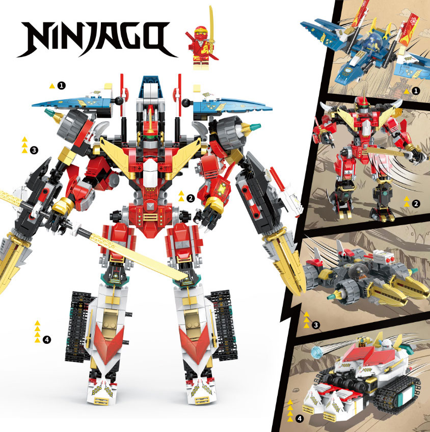 忍者超级组合机甲(无牌 97692) - hình ảnh tổng thể bộ LEGO