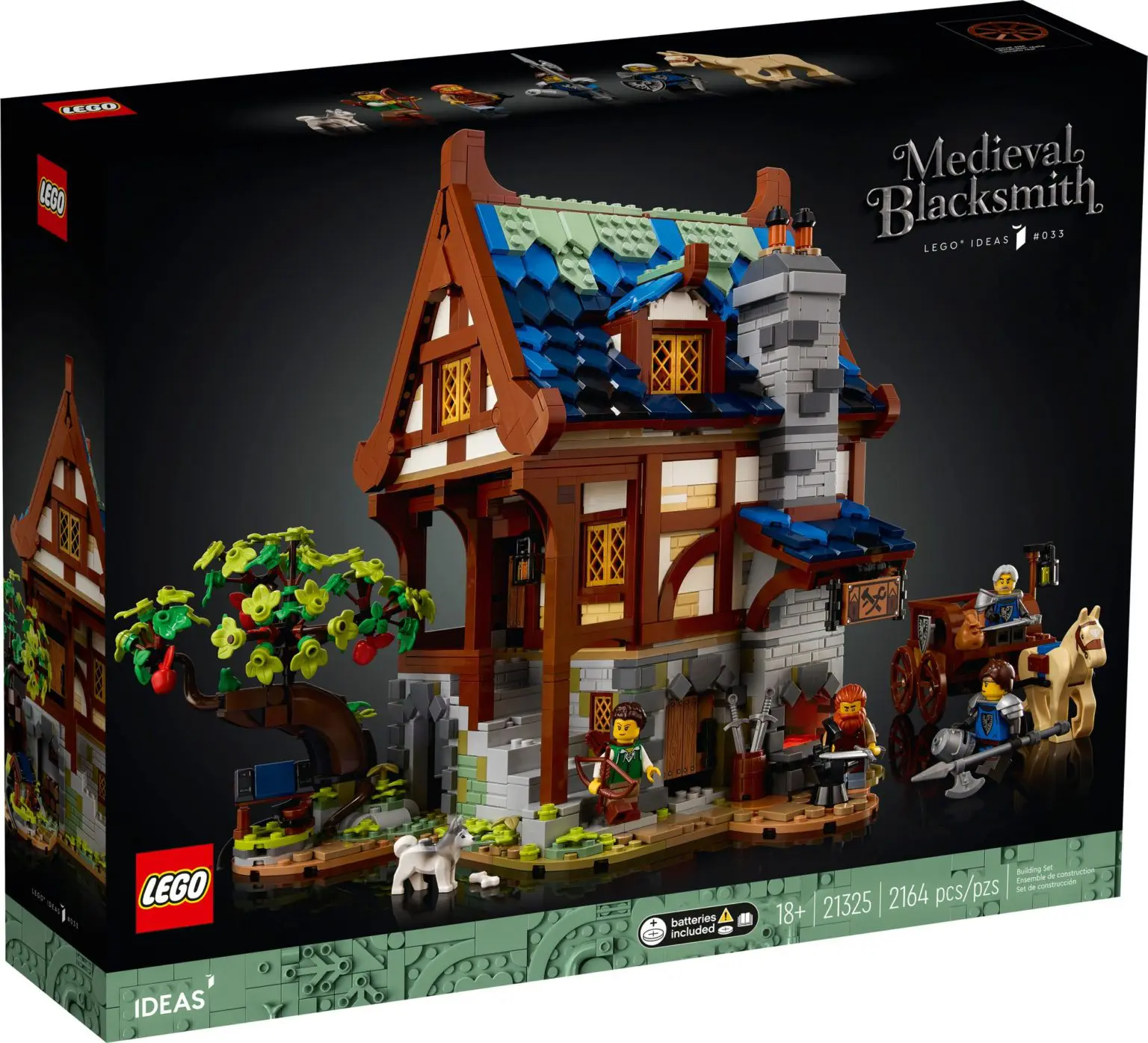 LEGO Medieval Blacksmith 21325 chi tiết mặt trước