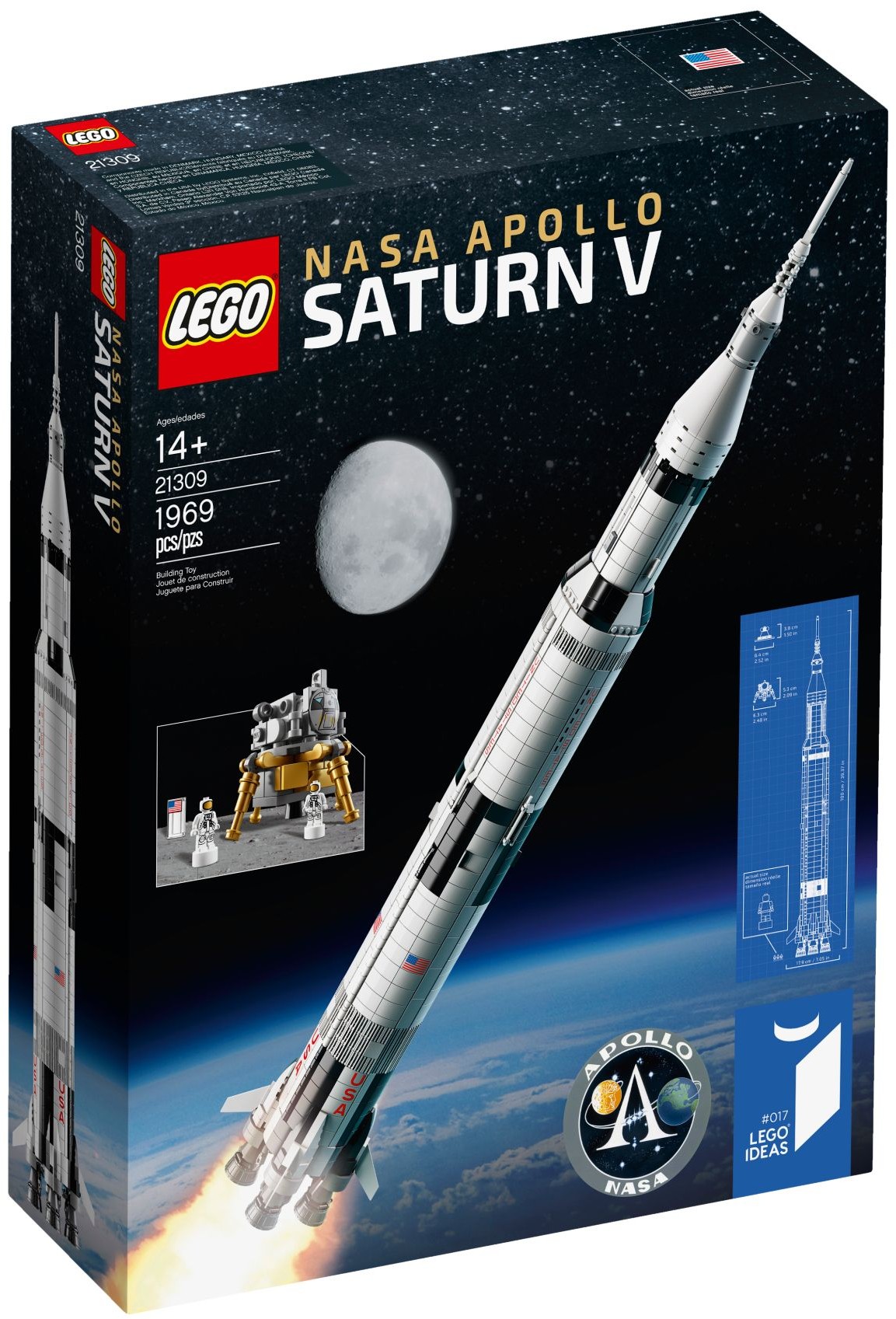 LEGO NASA Apollo Saturn V 92176 chi tiết mặt trước