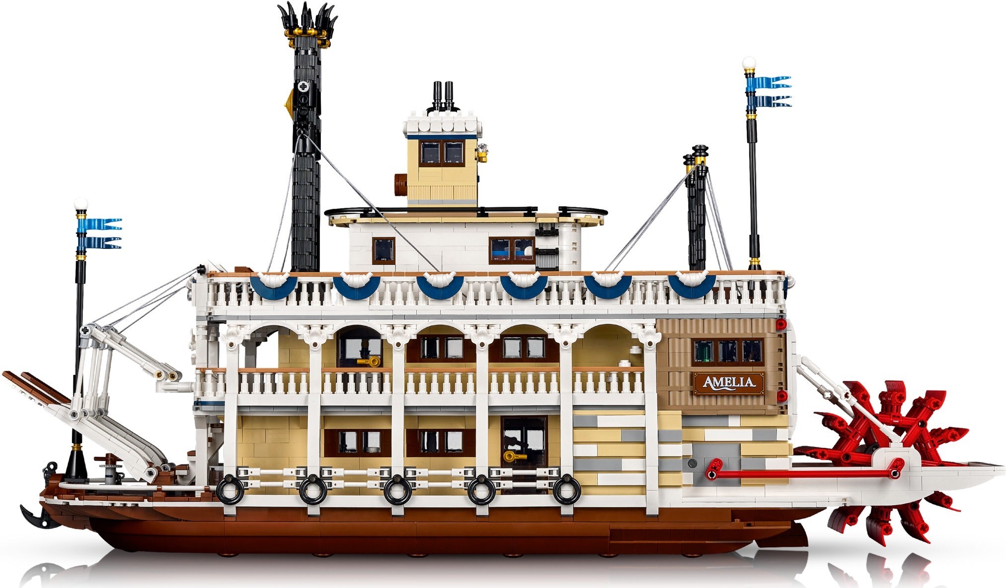 LEGO River Steamboat 21356 chi tiết mặt trước