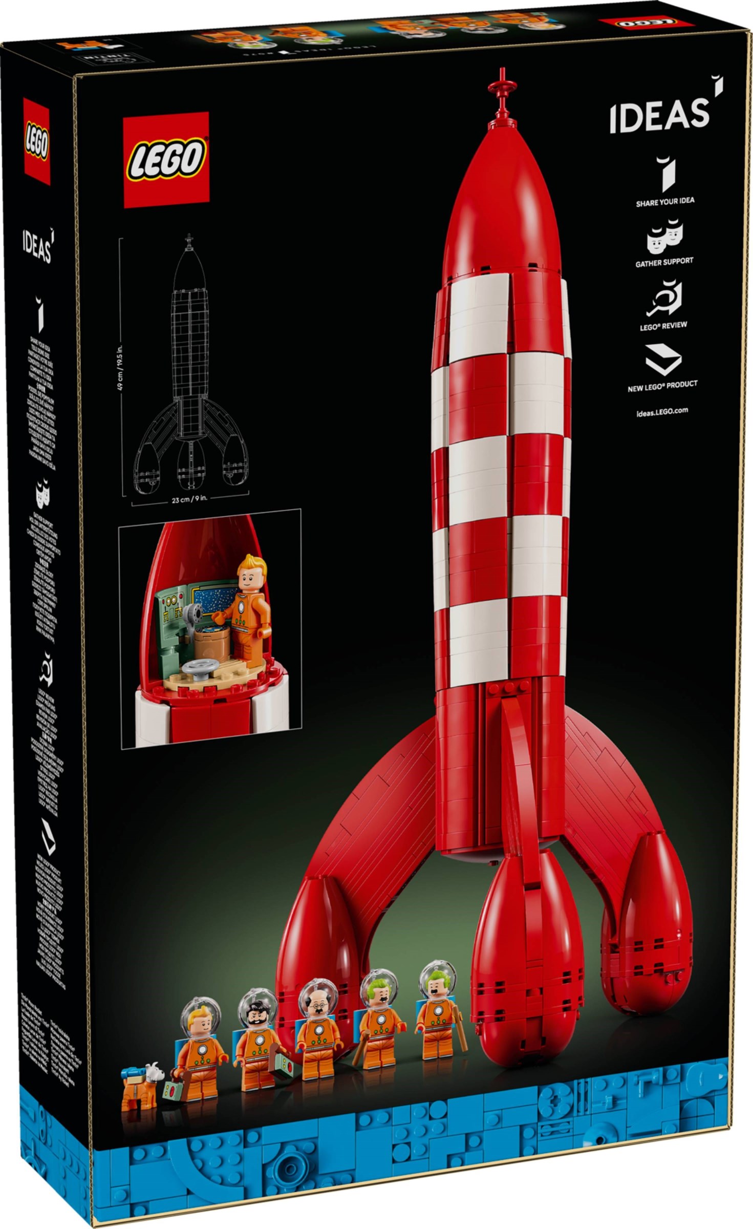 LEGO TinTin Moon Rocket 21367 chi tiết mặt trước