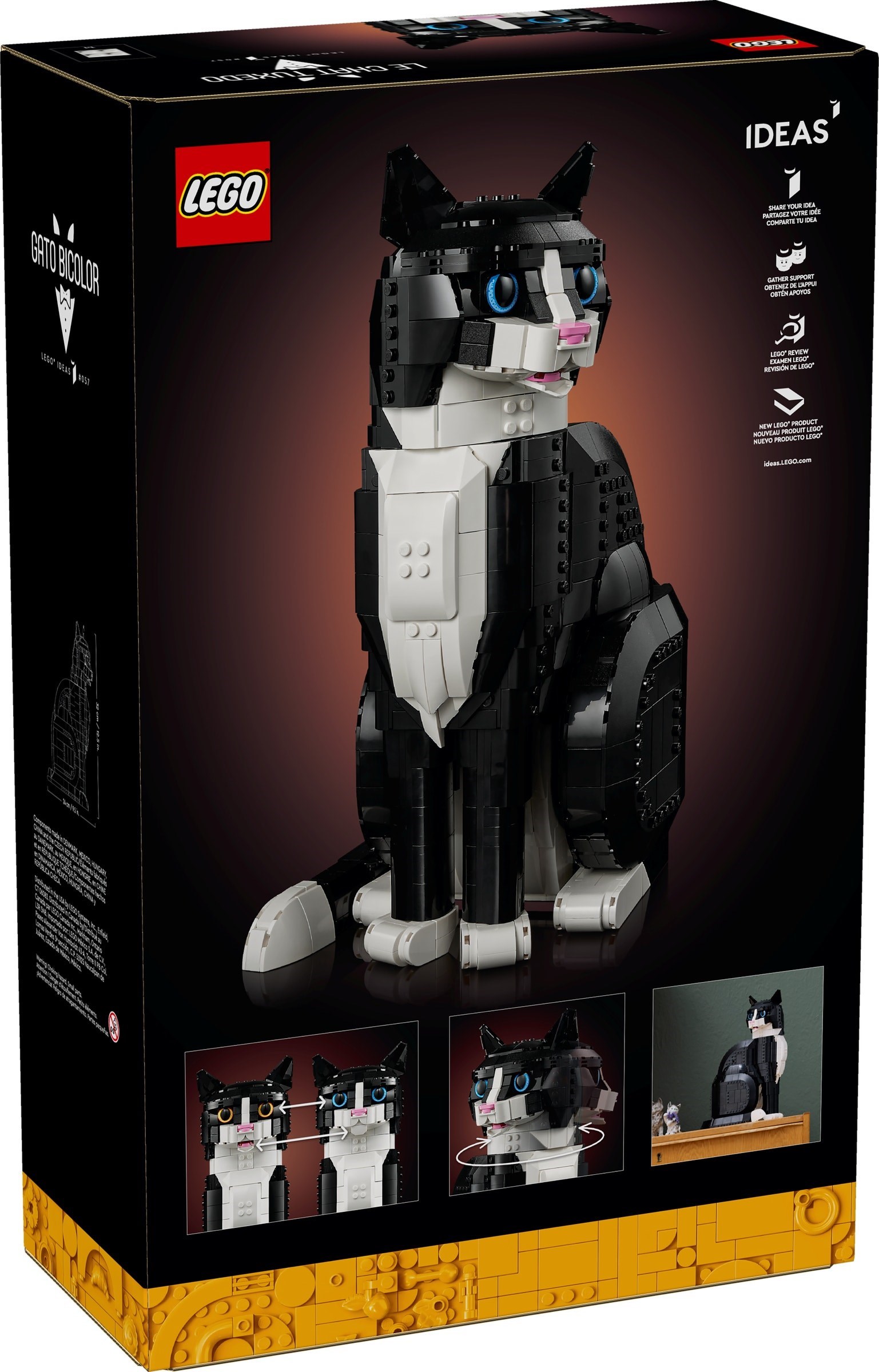 LEGO Tuxedo Cat 21349 chi tiết mặt trước