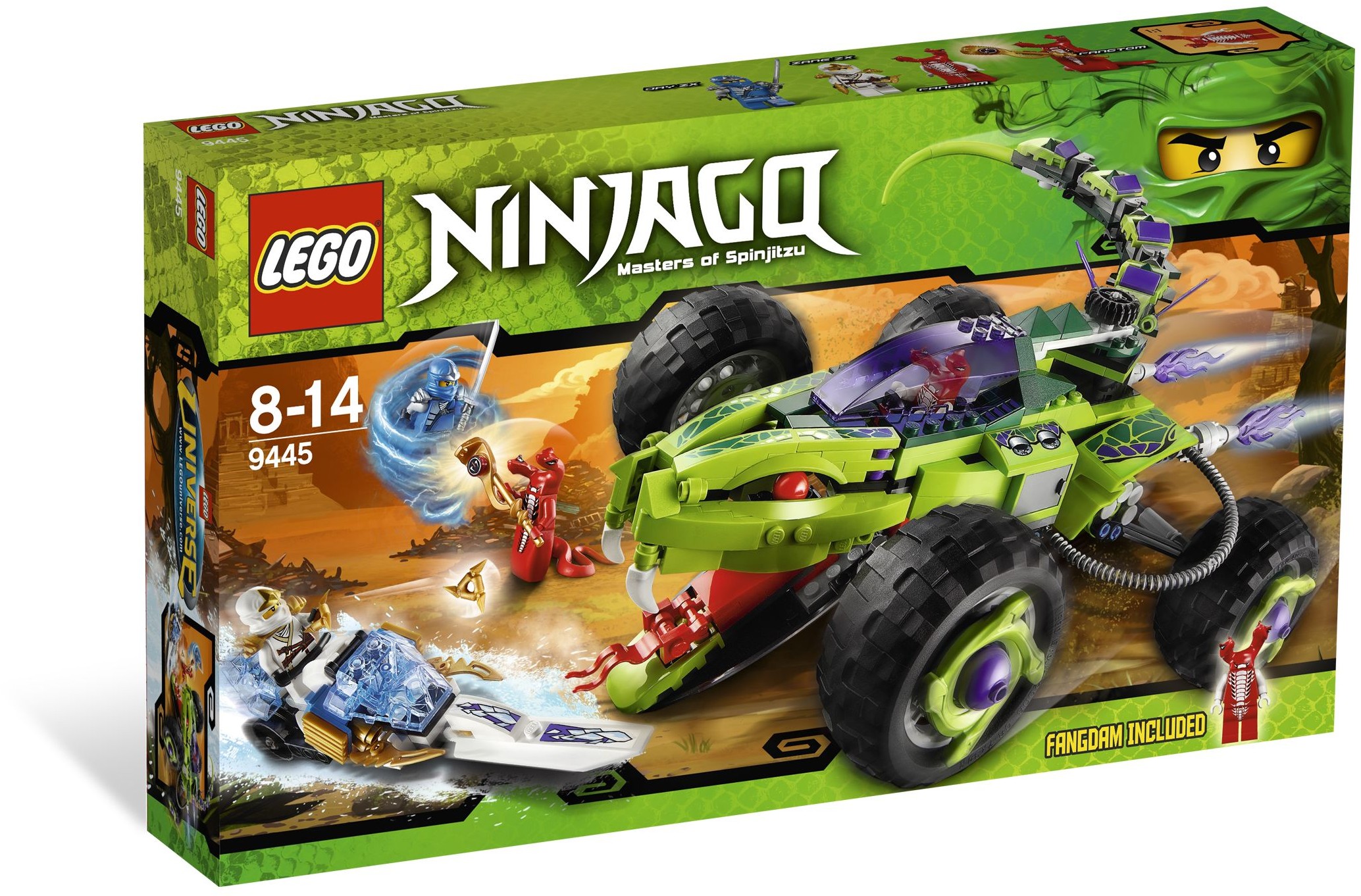 Fangpyre Truck Ambush 9445 - hình ảnh tổng thể bộ LEGO