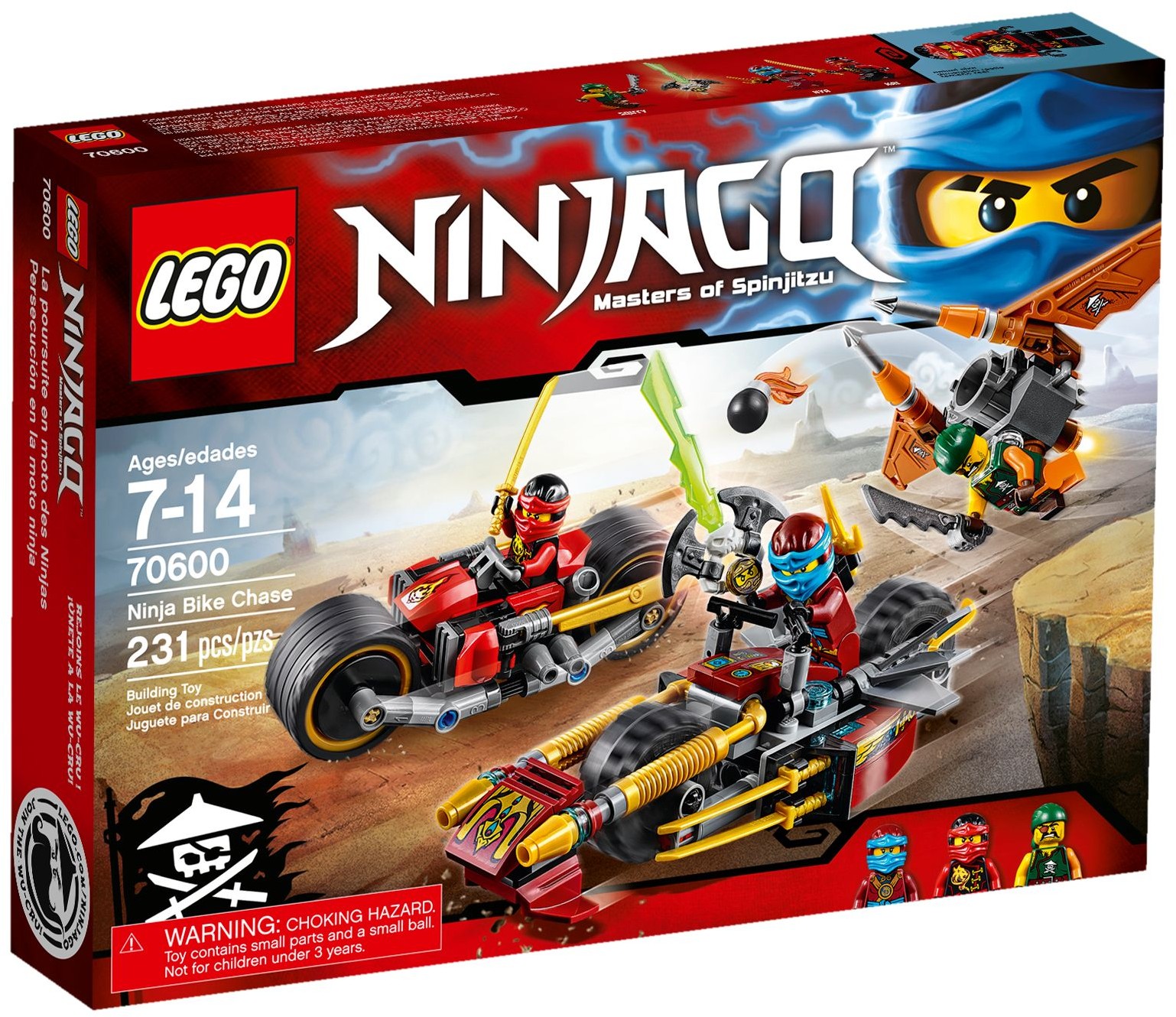 Ninja Bike Chase 70600 - hình ảnh tổng thể bộ LEGO