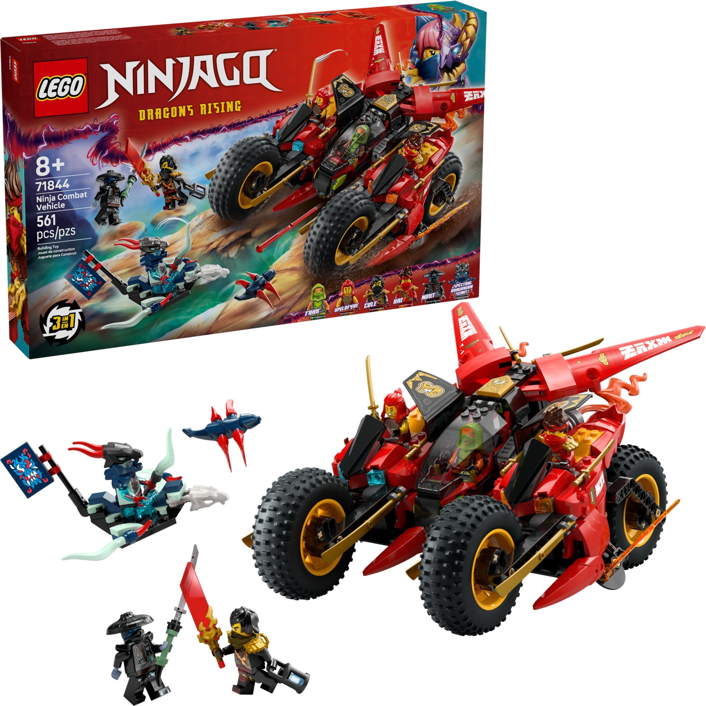 Ninja Combat Vehicle 71844 - hình ảnh tổng thể bộ LEGO