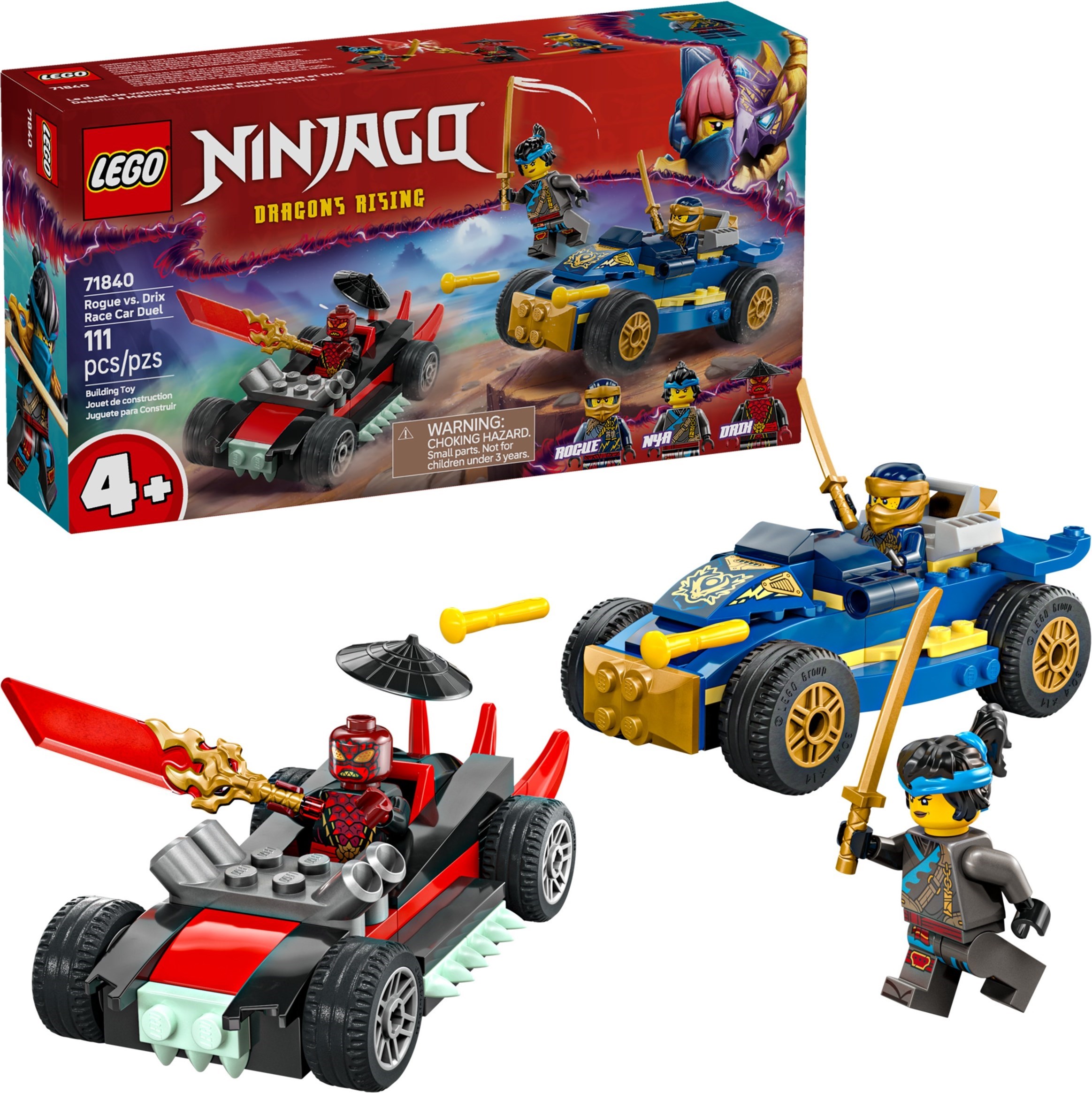 Rogue vs. Drix Race Car Duel 71840 - hình ảnh tổng thể bộ LEGO