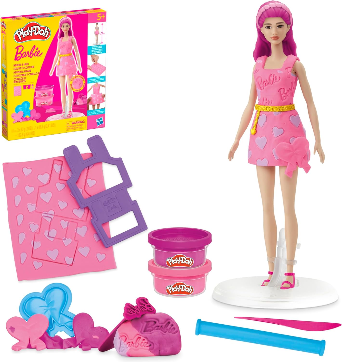 Play-Doh Barbie Hearts And Hair Set hình ảnh tổng thể