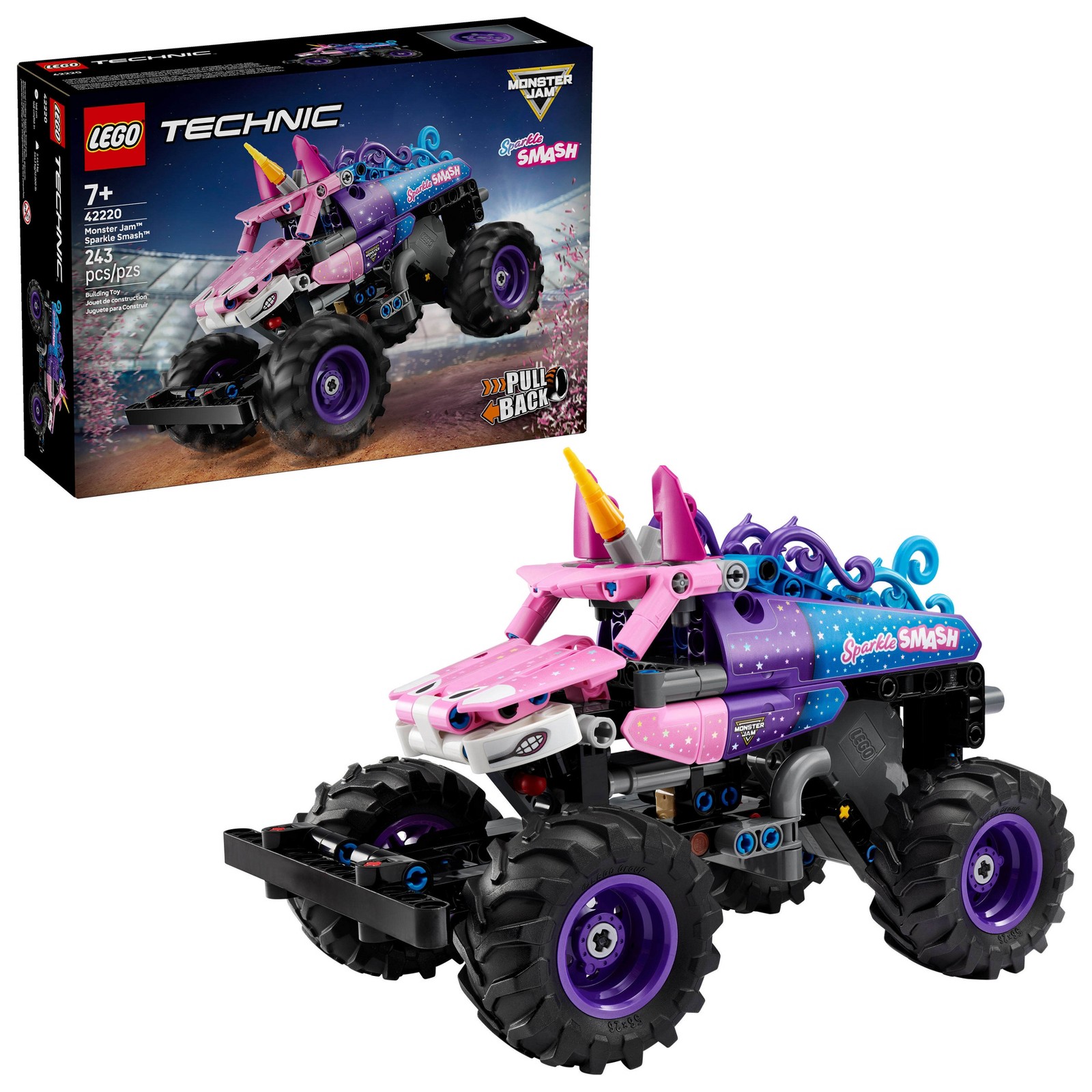 LEGO Technic Monster Jam Sparkle Smash Pull-Back 42220 tổng thể